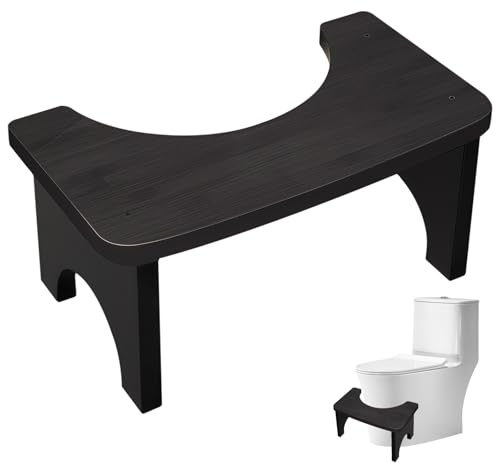 LEKEFETO Tabouret de toilette en bois pour adultes et enfants : 37 x 20 x 17 cm Tabouret de toilette ergonomique antidérapant pour améliorer la circulation des selles, tabouret pour toilettes et salle