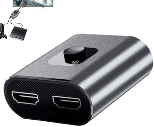 Wezalget Selector de Pantalla - Adaptador Conector de 2 Entradas y 1 Salida - Adaptador HDTV Conectar y Usar - para PC Portátil Monitor TV Hogar Trabajo Estudio Aula Sala de Control Videoconferencia