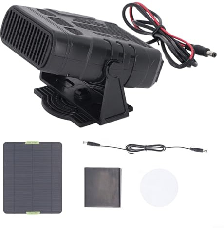 Calentador de invernadero de panel solar de 20 W 5 V, soplador de aire caliente portátil para gallinero, para secar la casa de mascotas