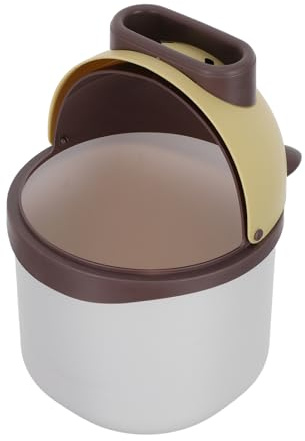 Homoyoyo Mini Poubelle de Table Ours Kawaii Jaune, Petite Corbeille à Papier Démontable avec Couvercle Rabattable, Poubelle de Bureau Compacte pour Voiture, Bureau ou Salle de Bain