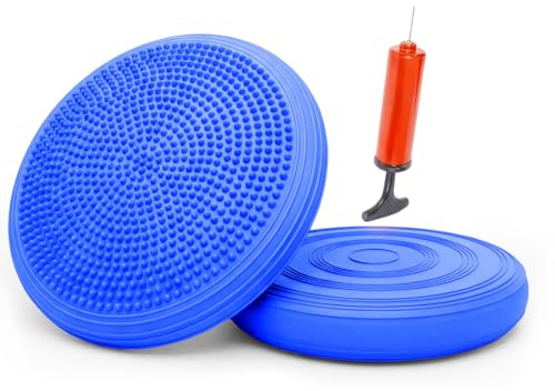 Wapasezyar Balance Kissen Mit Pumpe, 34 cm Durchmesser, Ballsitzkissen, Balancekissen, Sitzkissen Orthopädisch, Luftkissen, für Core, Koordination, Fitness Rückentraining Pad