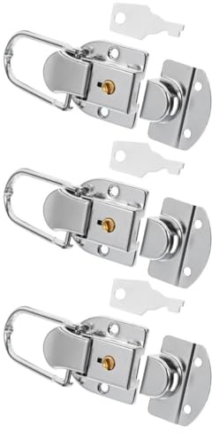 Set 3 Chiusure a Scatto per Valigia in Ferro con Chiavi Argento | Ricambi per Portagioielli, Cassette degli Attrezzi e Bagagli, Montaggio Pratico, Design , Protezione Antifurto
