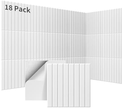 Paneles Acústicos Ranurados 18 Piezas 1,62 m² Autoadhesivos Blanco
