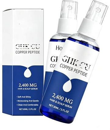 Hår- och hårbotten-serum med kopparpeptider, lätt daglig hårbottenvård med niacinamid och panthenol, 60 ml – 2 flaskor