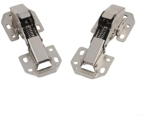 4 Pack Soft Close Cabinet Hinges for Surface Mount Kitchen Doors, Stainless Steel Overlay Half Inset Cup Hinges