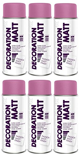 Deco Color 6er Sparpack DC Lackspray matt 400ml nach RAL freie Farbauswahl (6 Dosen in pink MATT RAL 4003)