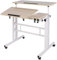 sogesfurniture Mesa de Ordenador Portatil Mesa Auxiliar con Ruedas, Altura Ajustable, Mesa Escritorio de la Computadora Estación de Trabajo para Hogar Oficina, 80 * 60 * 67-115cm, Arce Blanco