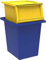 Terry - Ecobin, Poubelle Recyclage, Systèmes de Tri des Déchets, pour Intérieur et Extérieur, Polypropylène Antichoc, Jaune et Bleu, , 25 L + 30 L