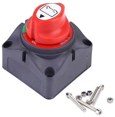 Batterieschalter 12V Batterie Trennschalter Hauptschalter 300A ON-Off Stromschalter für Motorrad Auto LKW Boot Jacht Wohnwagen KFZ (1PCS)