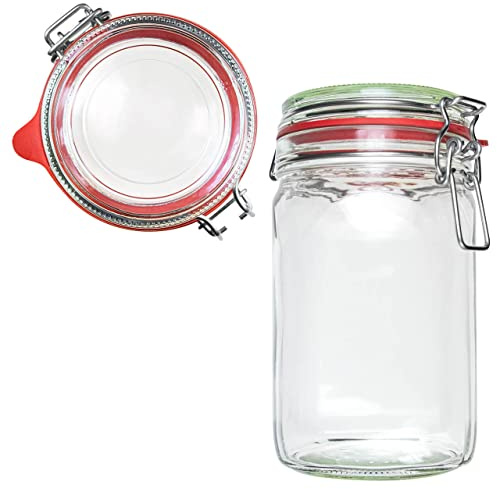 Einmachgläser mit Bügelverschluss 16 x 1100ml | EDEL KRAUT - Premium Einweckgläser Bügelgläser Drahtbügelgläser Vorratsgläser - Gläser aus deutscher Glashütte - mason jar - Marmeladengläser