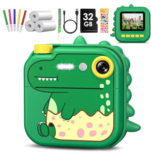 Gofunly Appareil Photo Enfant Instantanée, 2,4 Pouces Appareil Photo Instantané Enfant avec 32GB Carte, Appareil Photo Numérique pour Enfant 1080P Caméra Vidéo pour 3-12 Ans Filles & Garçons Cadeau