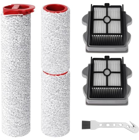 Fixbetter Bürstenwalze und Filter Zubehörset für Roborock Dyad Pro/Dyad Pro Combo Nass und Trockensauger Ersatzteile (3 bürste, 2 Filter, 1 Reinigungsbürste)