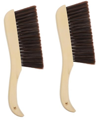 COOPHYA Spazzola Per Letti Manico in Legno, Setole Morbide Ad Alta Densità, Spazzola Manuale Per Pulizia Delicata Di Divani, Pavimenti e Mobili, Set Da 2 Pezzi Impugnatura Ergonomica