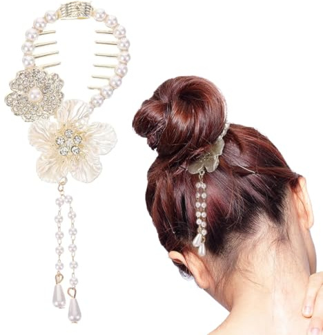 Haarklammer, Elegante Kamelien-Quasten-Haarnadel, Rutschfeste Haarklammer Haarspange für Frauen Große Hair Clip Haarklammern Klammer, Geeignet für Dutt/Hochsteckfrisur