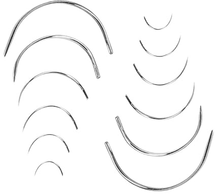 12 PCS 2 to 5 Curved Hand Sewing Needles Repair Kit Assorted Pack