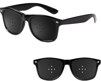 Ruayia 2 gafas de rejilla, para entrenamiento ocular, gafas para entrenamiento ocular, para gimnasia y relajación, gafas de rejilla con aros plegables para el entrenamiento de los ojos