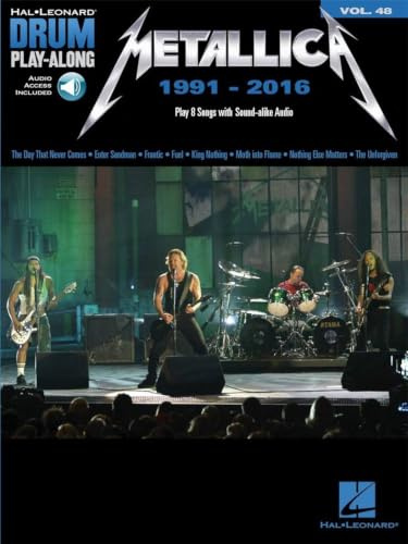 Metallica 1991–2016 - Drum Play Along - Volume 48 | Schlagzeug-Notenbuch mit Tabulaturen und Online-Audio | Rock-Songbook zum Mitspielen | ... (Hal Leonard Drum Play-Along, 48, Band 48)