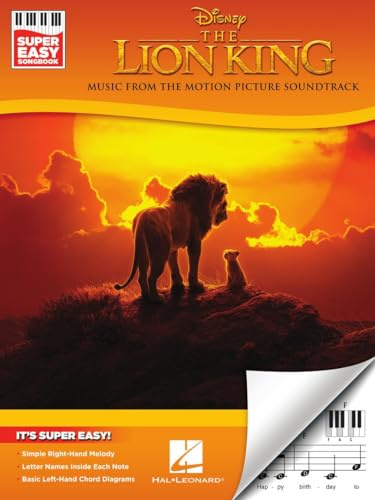 The Lion King - Super Easy Songbook | Easy Piano for Beginners | 9 Songs from the 2019 Film | Letter Names in Every Note and Left-Hand Chord Diagrams | Disney Sheet Music for Kids Songbook Collection