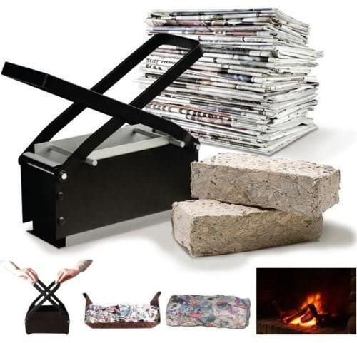 Unibos | ECO Briquette Log Maker | Fire Starter Kit | Recycle Newspapers | Fuel for Fires and BBQs | Metal Paper Briquette Maker | Stoves & Fireplaces | Great for Lighting Fires