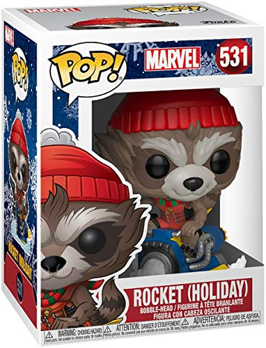 Funko Pop!. Bobble Marvel: Holiday-Rocket Raccoon Collectible Figure - Guardians of The Galaxy - Vinyl-Sammelfigur - Geschenkidee - Offizielle Handelswaren - Spielzeug Für Kinder und Erwachsene
