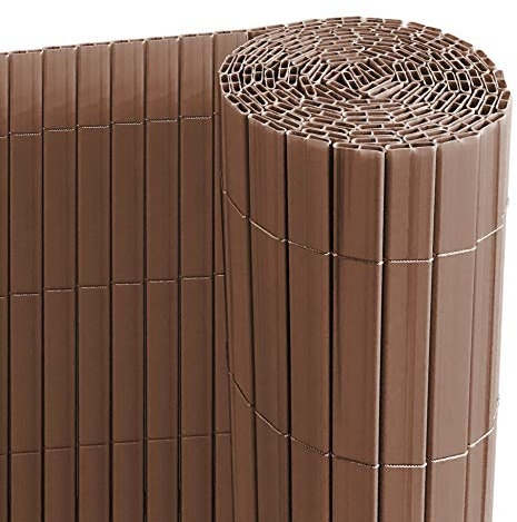 Ribelli PVC Brise-Vue pour Terrasse Balcon Jardin Clôture Pare-Soleil Coupe-Vent, Couleur:Brun, Articles:Tapis de Protection de la Vie privée en PVC, Dimension:90 x 300 cm