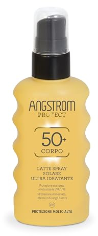 Angstrom Protect Latte Solare Spray Corpo SPF 50+, Azione Idratante e Duratura, Indicata per Pelli Sensibili, 175 ml