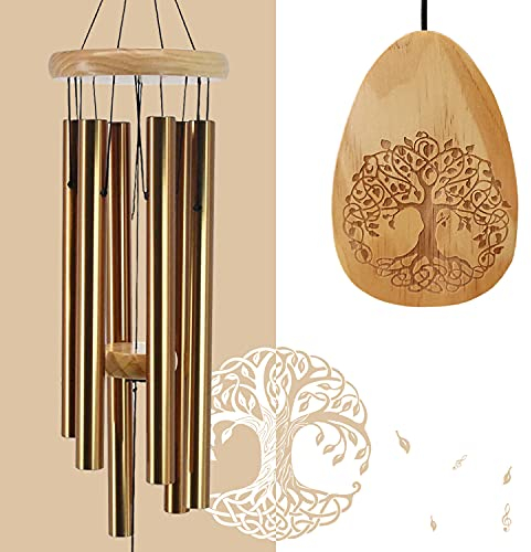 Astarin Sympathy Wind Chimes for Outside Deep Tone, Memorial Wind Chime for Loss of Loved One, in Memory Wind Chimes Outdoor as Bereavement Memorial Gifts for Mom Dad(30 Inch Bronze)