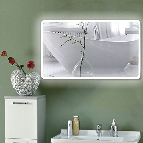 YJIIJY Miroir de Salle de Bains 120x70cm avec éclairage LED, Miroir Lumineux LED de Salle de Bain avec Interrupteur Tactile, Miroir Mural Lumineux Salle de Bain, Miroir Mural avec Éclairage Intégré