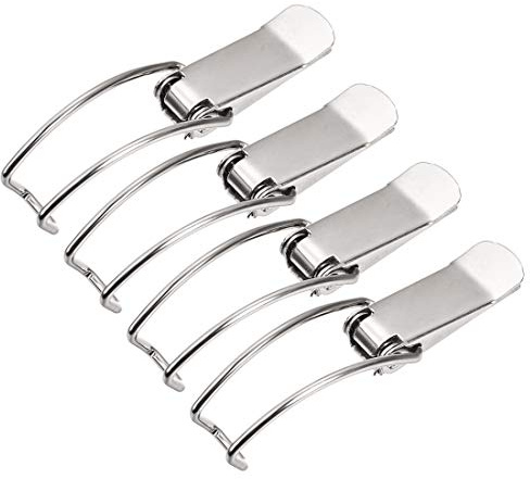 sourcing map 3.25-inch Iron Spring Loaded Toggle Latch Catch Clamp Clip for Trunk Case Box Chest - 4 Pcs