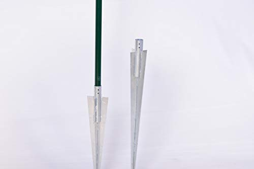 Einschlag-Bodenhülse Pfostenträger für Pfosten Ø 38 mm Länge 810 mm, inkl Schrauben HÜLSE Erdspieß Einschlaghülse für Maschendrahtzaun-Pfosten