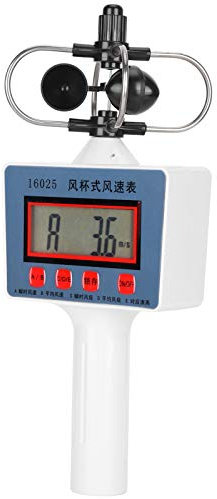 Anemómetro, indicador de velocidad del viento estilo taza, velocidad media del viento digital profesional de alta sensibilidad para medir la velocidad del viento instantánea