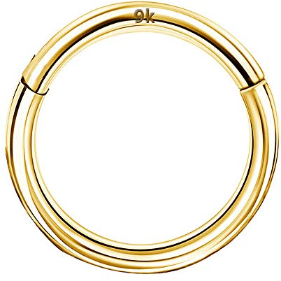 OUFER Body Piercing Helix Creolen Ohrring Ring Piercing Schmuck 16G 9K gold Scharnier Clicker Segmentring Lippe Septum Daith Tragus Conch Piercing Knorpel Ohrring