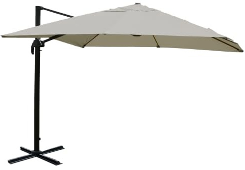 Mendler Gastronomie-Ampelschirm HWC-A96, Sonnenschirm, 3x3m (Ø4,24m) Polyester/Alu 23kg