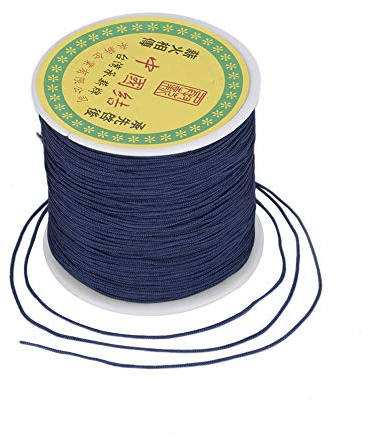 Craftdady 91,4 m, 0,8 mm Nylonschnur, geflochtenes Perlenfaden, chinesisches Knoten, Makramee-Seil, Schnur für DIY-Armbänder, Halsketten, Schmuckherstellung, Preußischblau