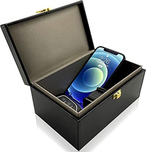 Faraday Box Key Fob Protector, Keyless Entry Car Key Safe Protector, Faraday Signal Blocking Shielding Box for Car Key (L)