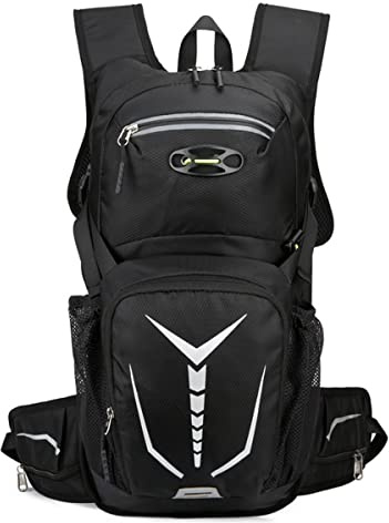 AUXDIQ 15L Fahrradrucksack Herren Damen Sportrucksack Wasserdichter Ultraleicht Trinkrucksack Helmabdeckung Rucksäcke Hydration Rucksack Wanderrucksack