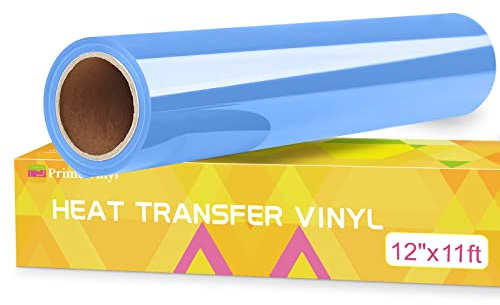 Prime Vinyl Plotterfolie Textil, 30.5cm x 3.36m Flexfolie für Silhouette Cameo, Cricut Maker, Plotterfolie für Shirt, Kleidung, Hüte, Hosen, andere Stoffe(Sky Blau)