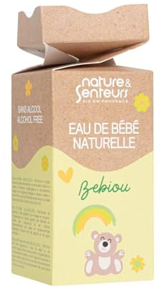 Eau de senteur bébé fille et garçon 50ml ● Eau de bébé naturelle fabriquée en France ● Parfum sans danger : sans alcool ni colorants ● BEBIOU Nature & Senteurs