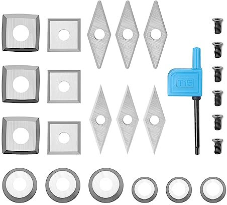 18pcs Tungsten Carbide Cutters Inserts Set, 11mm Square