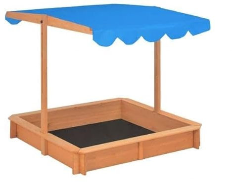 vidaXL Sabbiera con Tetto Regolabile in Legno di Abete 115x115x115 cm