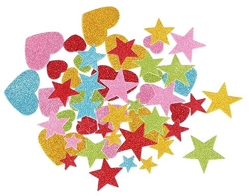 DOITOOL 100stücke Herzförmige Wandaufkleber Diy-wanddeko Kindergartenaufkleber Wandaufkleber-deko Abnehmbarer Glitzer- Für Zuhause Und Klassenzimmer