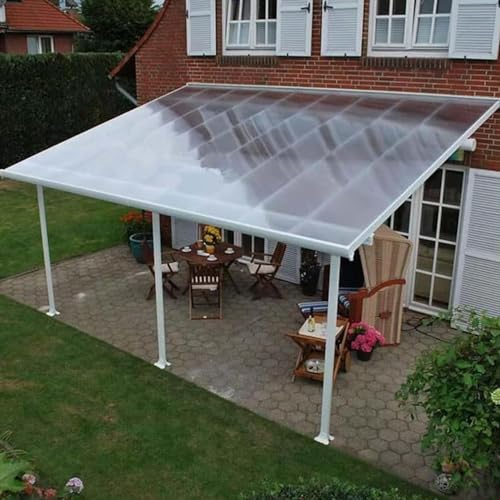 Placas de Policarbonato Recortables Planchas Transparentes Impermeable Tejados,Protección UV,Marquesinas Exterior para Puertas y Ventanas,Toldo Cubierta para Jardín,con Tornillos (0.6 * 3m)