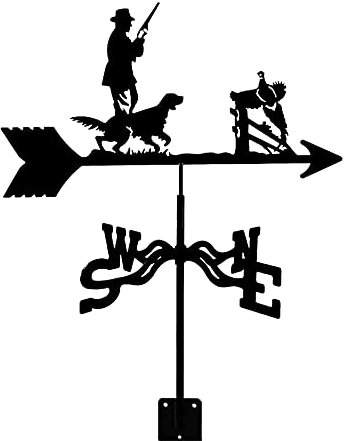 ZAANU Girouette de Maison rétro avec revêtement métallique, girouette en Acier Inoxydable anticorrosion, Outil de Mesure de girouette de Chasse, indicateur de Direction du Vent, Montage