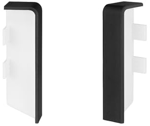 KGM Verbinder für Sockelleiste Modern Anthrazitgrau, 16 x 58 mm, 2 Stück | Fußleiste, saubere Verbindung, modernes Design