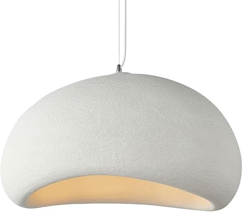 POSTEGE Lámpara colgante elegante, lámpara colgante moderna, candelabros japoneses estilo Wabi-Sabi E27, pantalla de espuma de poliestireno de hormigón creativa A,50cm
