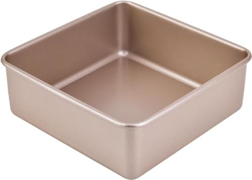 Ksdhotware 6'' x 3'' Deep Square Cake Pan Baking Mold Non-stick Coating Baking Sheet Pan Brownie Pan Bread Cookie Tray (Champagne Gold)