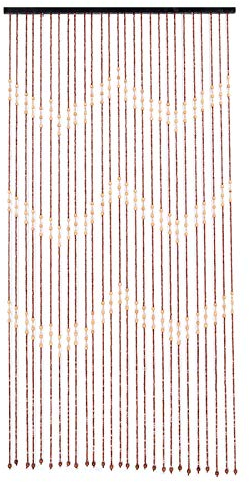 DJOAIUYF Türvorhang Holz Perlenvorhang Schlafzimmer Curtains Wärmeisolierend Holzperlenvorhang Vorhang Deko Raumteiler Bead Fadenvorhang Holz Bambus Door Curtain 90x175cm