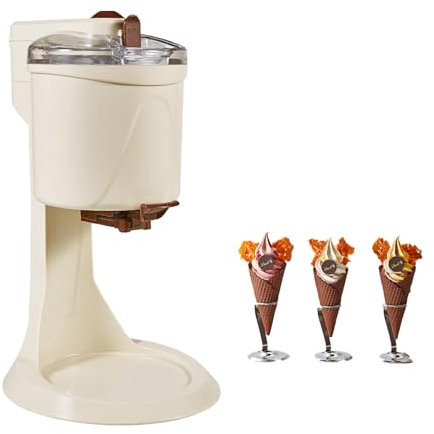 Kindevieft Machine à CrèMe GlacéE Molle Automatique Mini Fruit Soft Serve Ice Cream Cone Maker 1l SorbetièRe Domestique, 220v