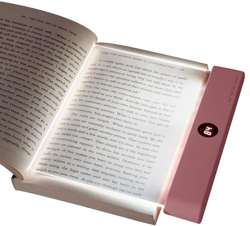 HOTUT Flat Book Light, Reading Lights for Books in Bed, Panel Book Lamp Reading Night Light, Eye Protection Clear LED Book Full Page Light, Battery Powered, Flat LED Light Panel for Reading in Bed Car