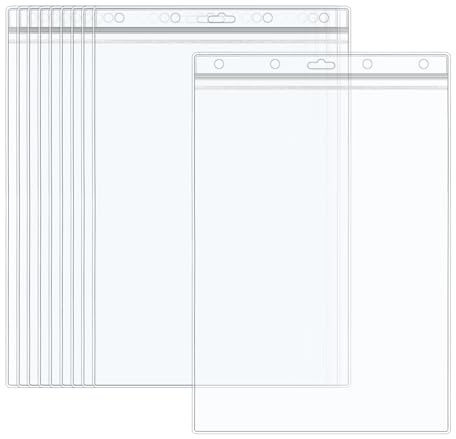 Modixun Robuste A4-Brieftaschen, Blattschutz, wasserdichte Hartpapierhüllen, mit Reißverschluss, transparent, A4, für Dokumente, Zertifikate, Fotos, Wandschilder, 10 Stück